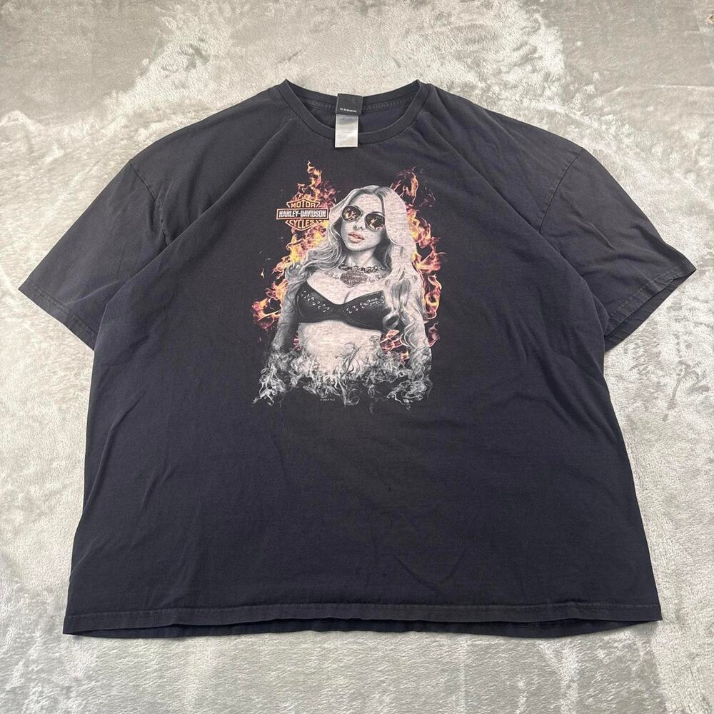 2017 Harley-Davidson Pin Up Girl T-Shirt Women’s 5XL Black USA Graphic Tee